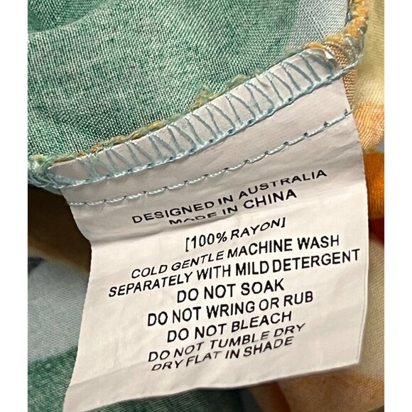 Abel The Label Tier Size Medium M Maxi Dress Abstract Square Neck Sleeveless GUC - Picture 8 of 10